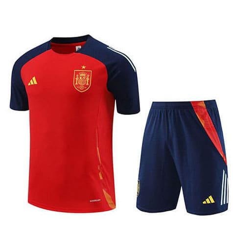 Maillot Entrainement Espagne 2024 Rouge Bleu+Short