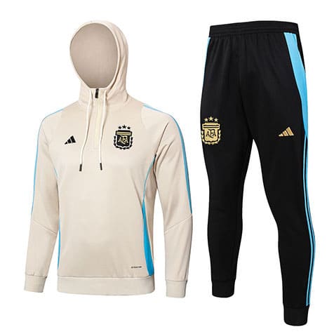 Sweat à capuche+Pantalon Argentine 2024/25 Beige Noir